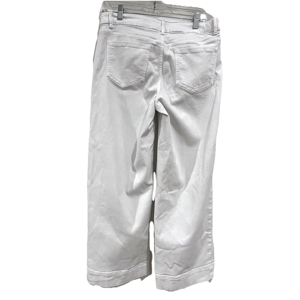 J Jill Denim Stretch Wide Leg Cropped Pants White Size 8T Inseam 26 Inches - Picture 3 of 9